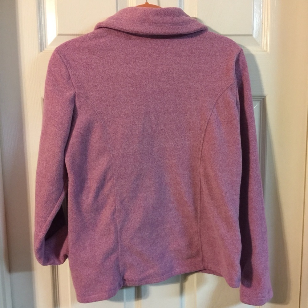 𝅺FLEECE heathered pink zip coat with pockets. - Picture 5 of 5